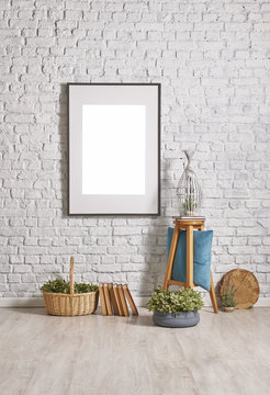 decorative objects and modern decoration with frame