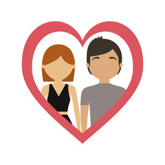 Obraz na płótnie Canvas couple love frame heart together vector illustration eps 10