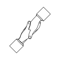 monochrome silhouette with greeting of hand vector illustration