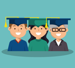 Obraz premium graduated avatar character icon vector illustration design