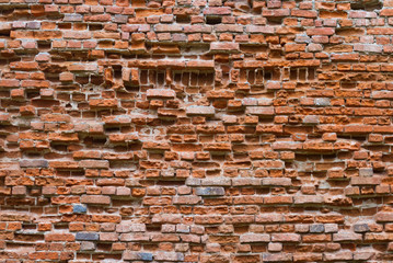 Background of old vintage brick wall, real photo