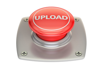 Fototapeta premium Upload Red Button, 3D rendering