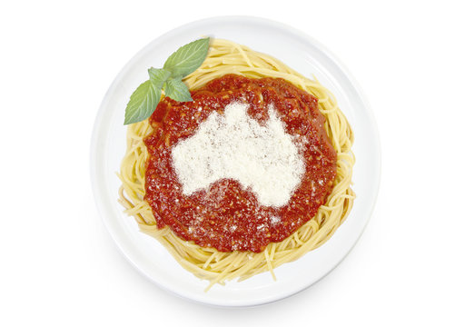 recommend clip art: Dish of pasta with parmesan cheese shaped as Australia.(series)