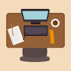 office equipment flat icons vector illustration design