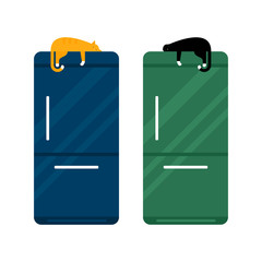 Stainless steel modern refrigerator vector illustration.