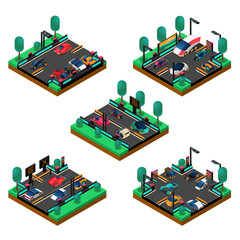 Futuristic Vehicles Isometric Concept