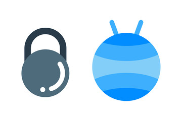 Dumbbell exercise weights gym fitness equipment vector.