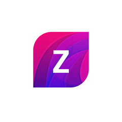 Abstract creative web icon company Z sign letter logo vector des