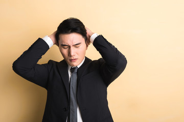 business man feel confused