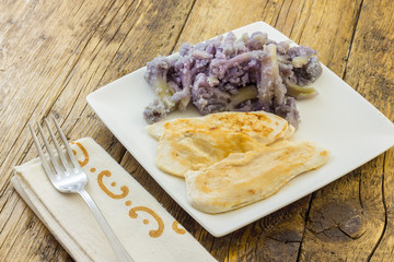 Turkey breast served with purple cauliflower