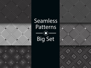Geometric seamless pattern, textile effect, BIG SET, flat