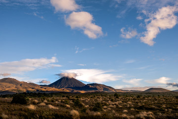Landscape view of Mt Ngauruhoe in Tongariro National park, New Zealand