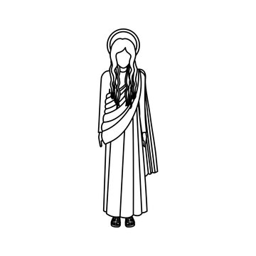 silhoutte figure human of saint virgin maria