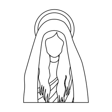 recommend clip art: silhouette half body saint virgin mary vector illustration