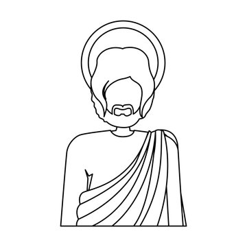 black and white jesus portrait clip art preview