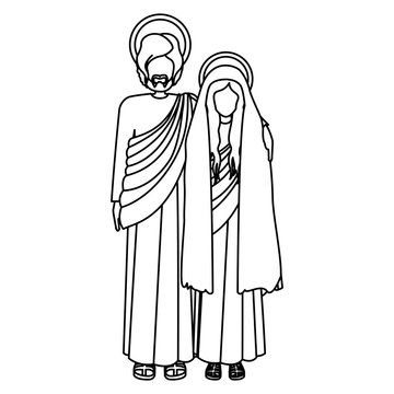 recommend clip art: silhouette virgin mary and saint joseph embraced vector illustration