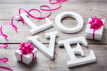 Valentines day holiday letters text message love card background