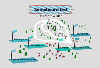 Isometric Map ski resort