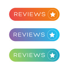 Reviews button vector speech bubble