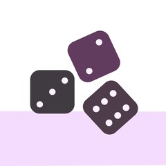 Vector dice icon.Three dice. Game of dice.