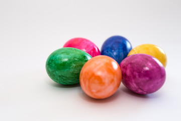 Fototapeta na wymiar Colorful Easter Eggs on White Background