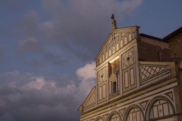 Obraz premium Front fragment of Basilica San Miniato al Monte. Florence. Italy.