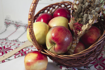 the apples in the basket