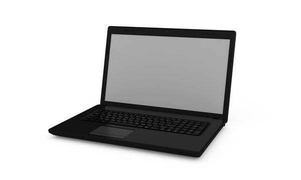 Notebook computer isolated . 3D rendering.