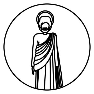 recommend clip art: circular shape with silhouette standign saint josepf father