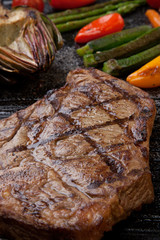 Grilled T-Bone Steak and Vegetables