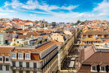 Naklejka na ściany i meble Panoramic view of Lisbon