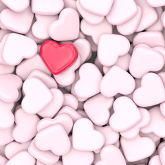 Pink and red hearts background