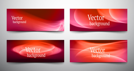 abstract line banner set