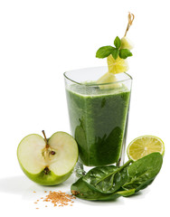 Green smoothie of fruit and vegetable.