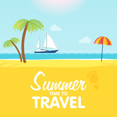 Vector illustration of the tropical. Summer time.