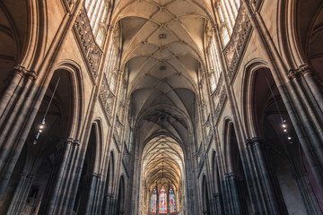 Interior of St Vitus Cathedral in Prague