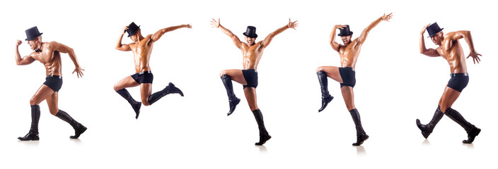 Nude dancer isolated on white