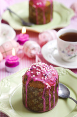 Easter cake on festive Easter table