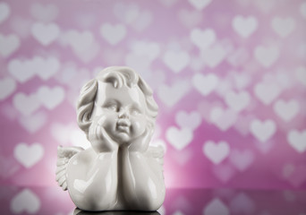 Angel, Happy Valentine's Day, heart background