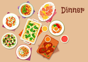 Dinner menu icon for healthy food design