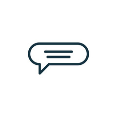 speech bubble thin, line icon on white background; isolated flat