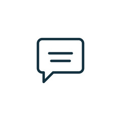 speech bubble thin, line icon on white background; isolated flat