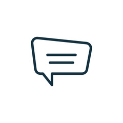 speech bubble thin, line icon on white background; isolated flat