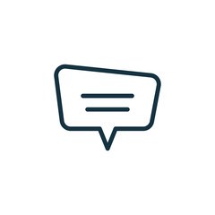 speech bubble thin, line icon on white background; isolated flat