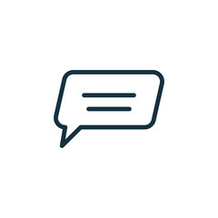 speech bubble thin, line icon on white background; isolated flat
