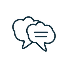 speech bubble thin, line icon on white background; isolated flat
