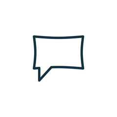 Naklejka premium speech bubble thin, line icon on white background; isolated flat