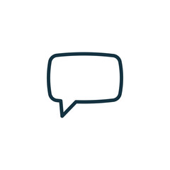 speech bubble thin, line icon on white background; isolated flat