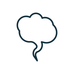 speech bubble thin, line icon on white background; isolated flat