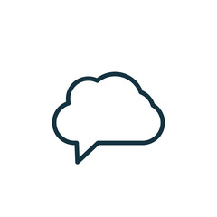 speech bubble thin, line icon on white background; isolated flat